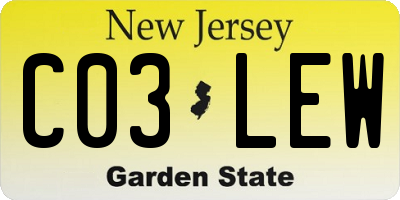 NJ license plate C03LEW
