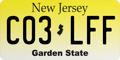 NJ license plate C03LFF