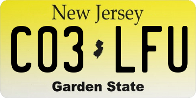NJ license plate C03LFU