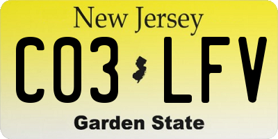 NJ license plate C03LFV