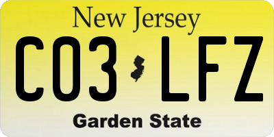 NJ license plate C03LFZ