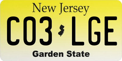 NJ license plate C03LGE