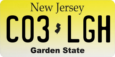 NJ license plate C03LGH