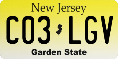 NJ license plate C03LGV