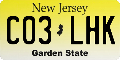 NJ license plate C03LHK