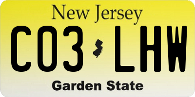 NJ license plate C03LHW