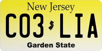 NJ license plate C03LIA