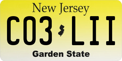 NJ license plate C03LII