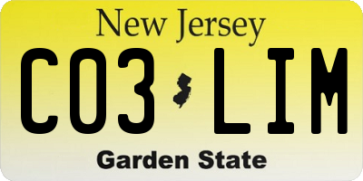 NJ license plate C03LIM