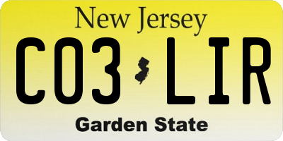NJ license plate C03LIR