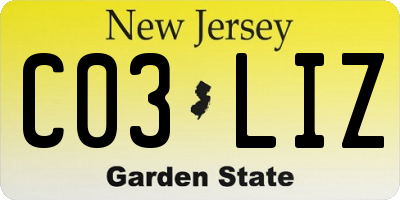 NJ license plate C03LIZ