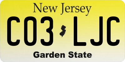 NJ license plate C03LJC