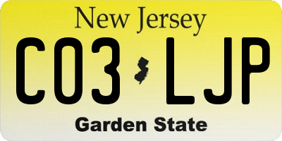 NJ license plate C03LJP
