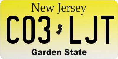 NJ license plate C03LJT