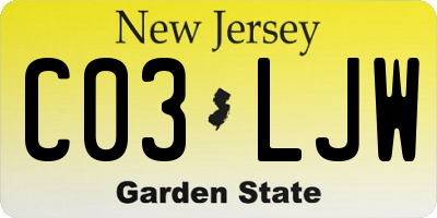 NJ license plate C03LJW