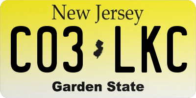 NJ license plate C03LKC