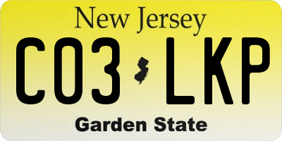 NJ license plate C03LKP