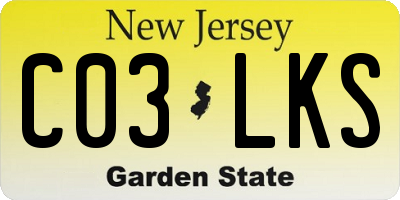 NJ license plate C03LKS