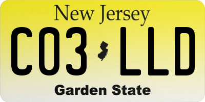 NJ license plate C03LLD