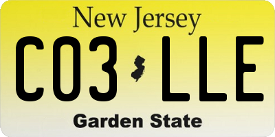 NJ license plate C03LLE