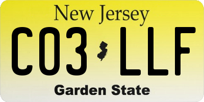 NJ license plate C03LLF