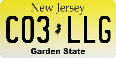NJ license plate C03LLG