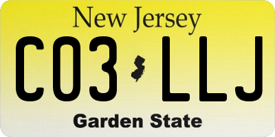 NJ license plate C03LLJ