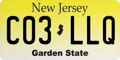 NJ license plate C03LLQ