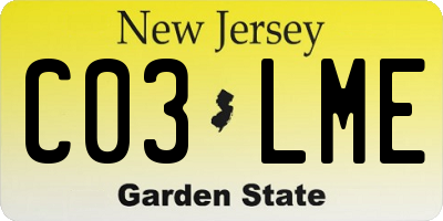 NJ license plate C03LME