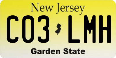 NJ license plate C03LMH