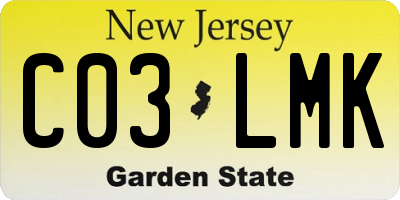 NJ license plate C03LMK