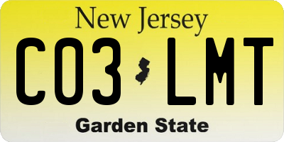 NJ license plate C03LMT
