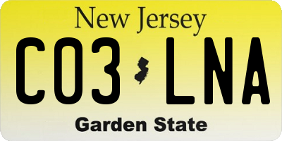 NJ license plate C03LNA