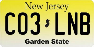 NJ license plate C03LNB