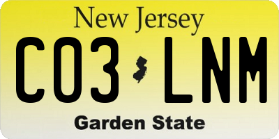 NJ license plate C03LNM