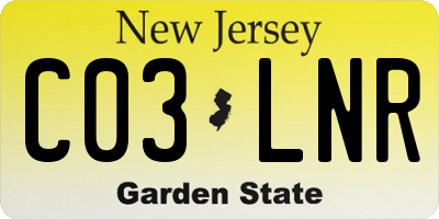 NJ license plate C03LNR