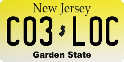 NJ license plate C03LOC