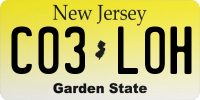NJ license plate C03LOH