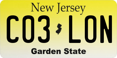 NJ license plate C03LON
