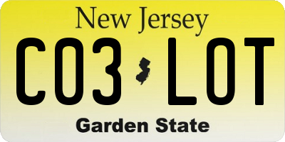 NJ license plate C03LOT