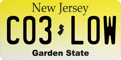 NJ license plate C03LOW