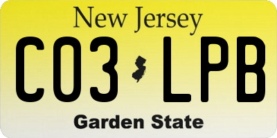 NJ license plate C03LPB