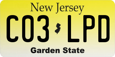 NJ license plate C03LPD