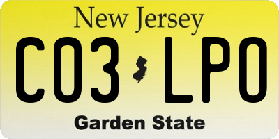 NJ license plate C03LPO
