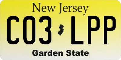 NJ license plate C03LPP