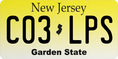 NJ license plate C03LPS