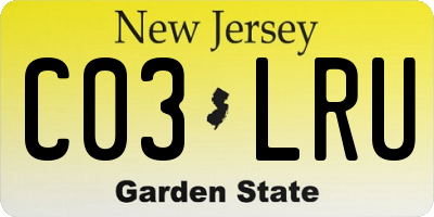 NJ license plate C03LRU