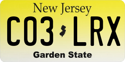 NJ license plate C03LRX