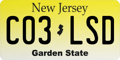 NJ license plate C03LSD