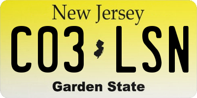 NJ license plate C03LSN